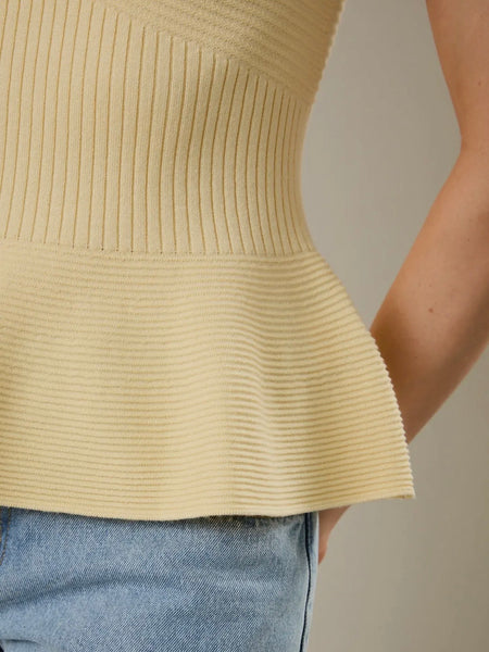 Butter Me Up Peplum Top in Yellow