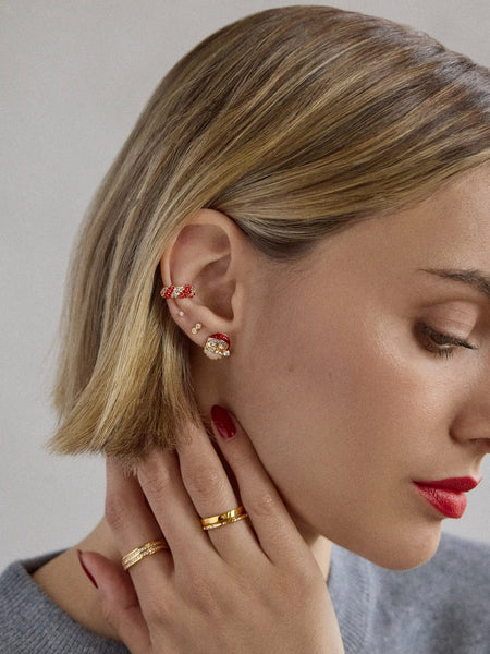 Spruced Up Santa Earring Set