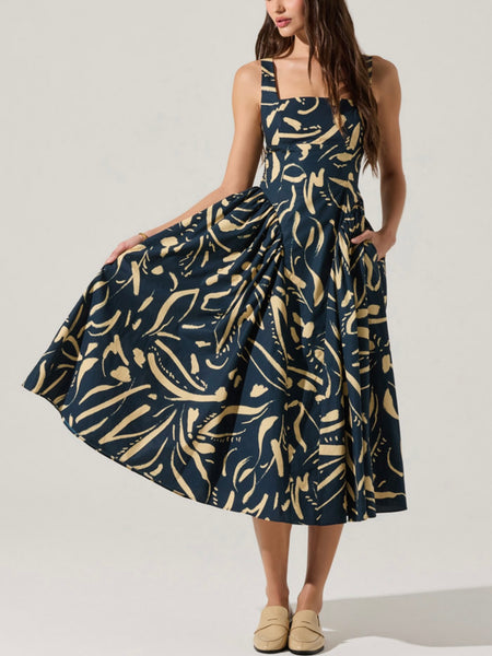 Vinya Dress in Navy Sketch
