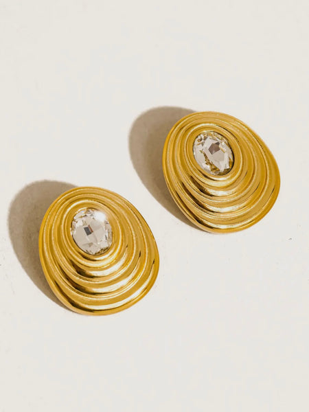 Doree Oval CZ Studs