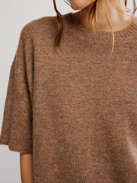Margot Sweater Tee in Brownie Melange