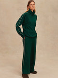 Brushed Rib Wide Leg Pant 28 in Pine Grove & Cement