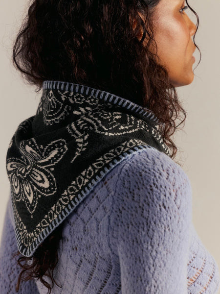 Carmen Knitted Triangle in Angel White