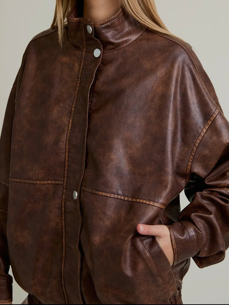 Faux Your Information Jacket in Brown