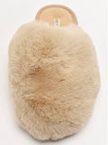 Snowball Slippers in Taupe Faux Fur
