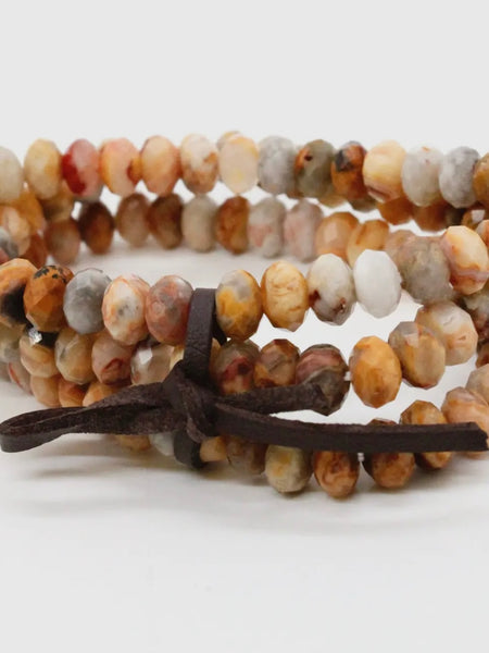 Three Strand Stone Bracelet in Agate