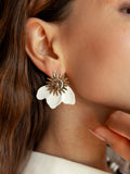 Sun & White Petals Stud Earrings
