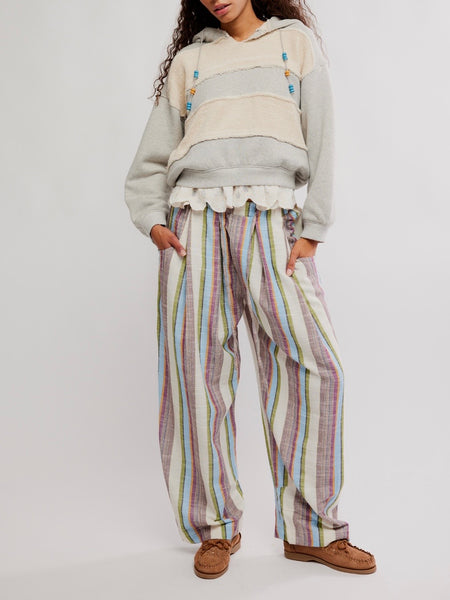 Chambers Laid Back Stripe Pant in Ivory Combo