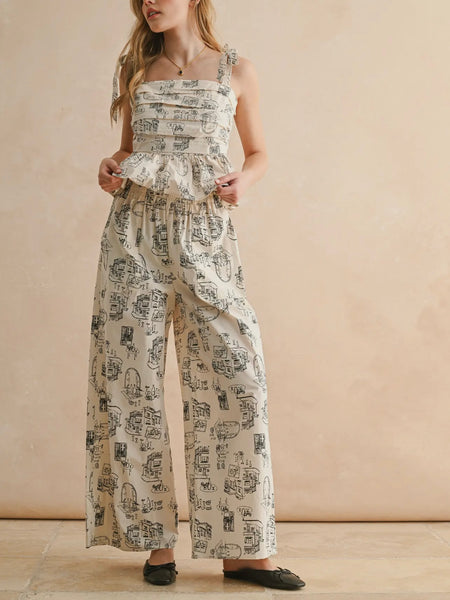 On The Town Top in Ecru