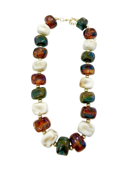 Ellen Beaded Necklace in Tortoise Mix