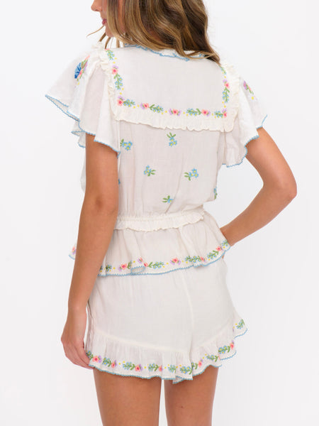 Romey Top in Wild Meadow Embroidery