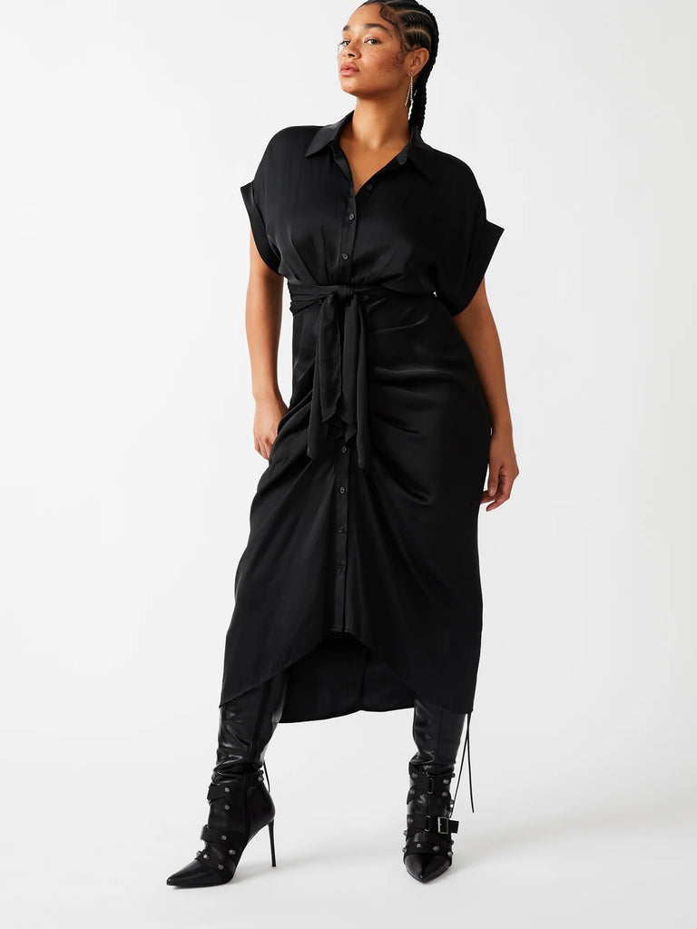 Tori Ruched Dress in Black