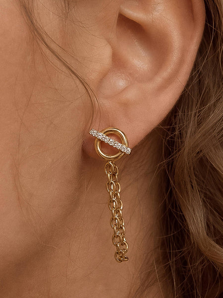 Lisle CZ Chain Drop Earrings