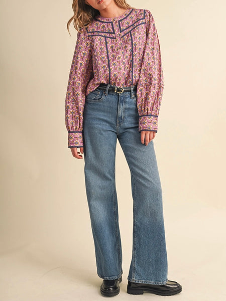 Such A Steph Blouse in Orchid Floral
