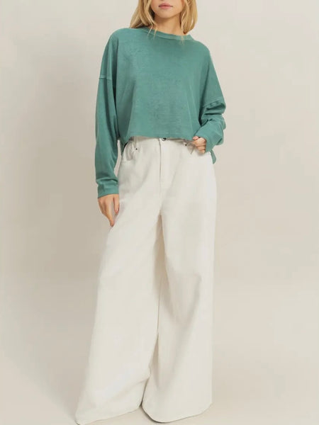 Keep It Casual Sweatshirt in Moss Green