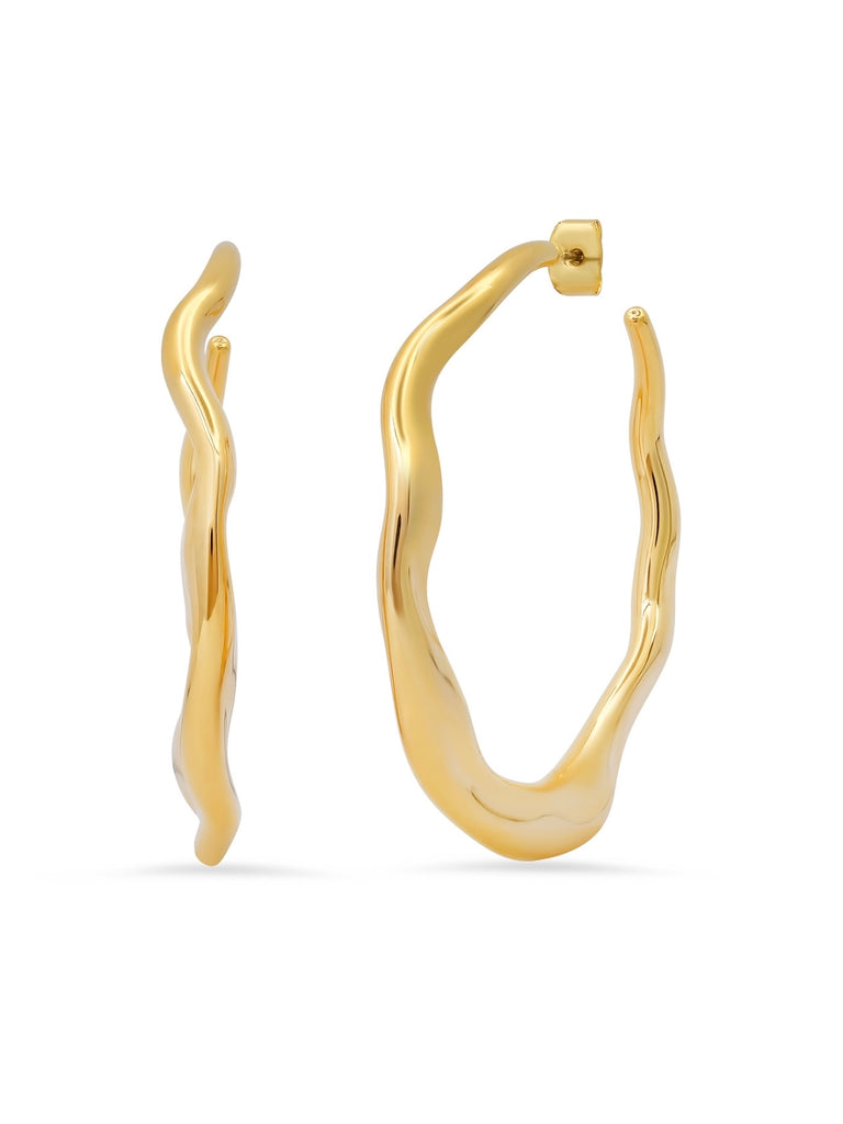 Wavy Gold Hoops