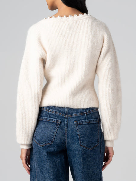 Morning Dew Pearl Sweater in Cream