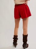 Paradise Found Suede Skort in Rhythmic Red