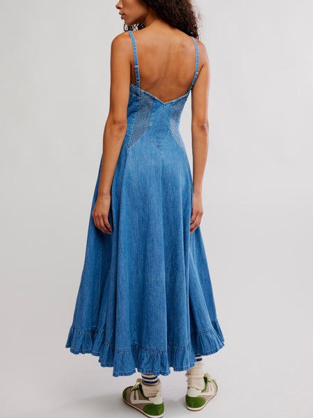 Another Season Midi Dress in Boardwalk Blue