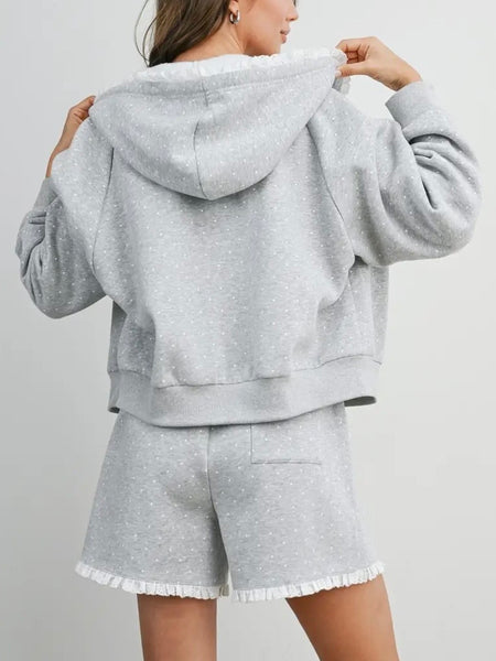Connect The Dots Zip Up in Grey