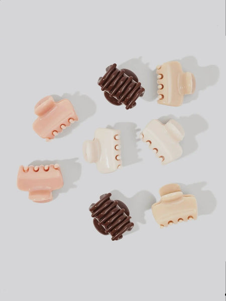 Recycled Plastic Mini Cloud Claw Clips 8pc