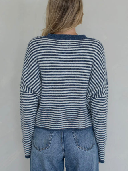 Piper Cardigan in Denim Stripe
