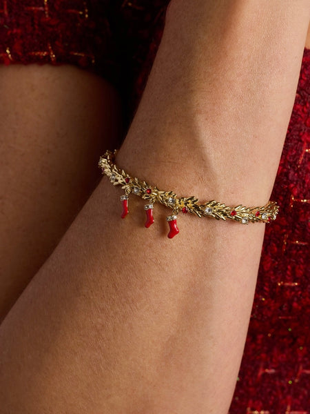 Stocking Up On Holiday Cheer Cuff Bracelet