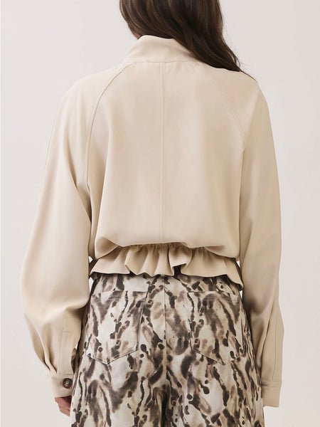 Draw-Strung Out Jacket in Cream