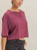 Very Berry Crop Tee in Dark Cherry