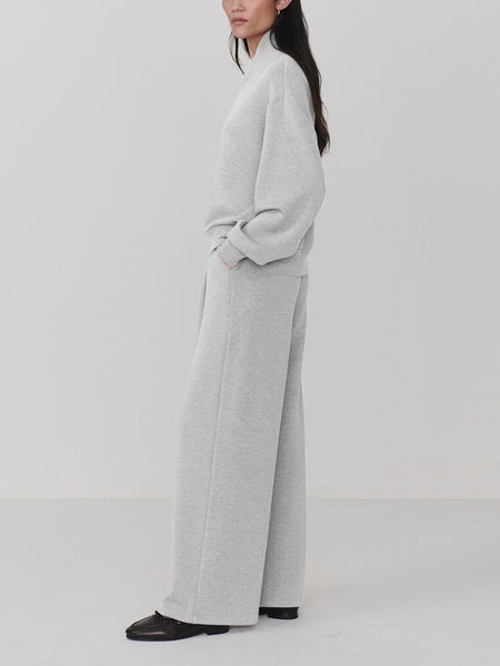 The Extra Wide Leg Pant 29.5 in Light Grey Marl