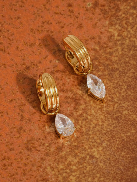 Saffron Mismatch CZ Earrings