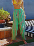 Party Pants in Electric Green Stripe