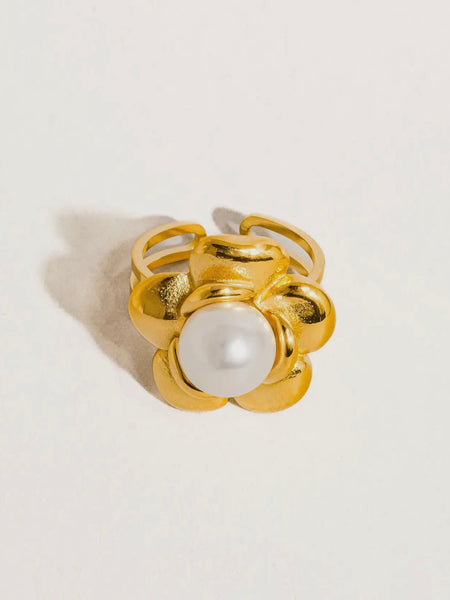 Neville Flower Pearl Ring