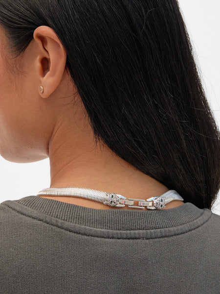 Snake Chain Collar in Silver