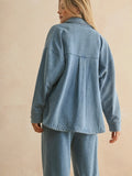 Denim Does Comfy Shacket in Blue
