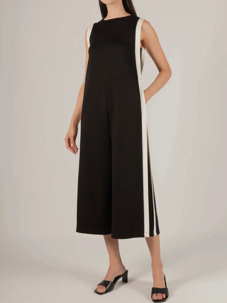 Adelaide Contrast Stripe Jumpsuit in Black