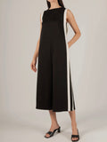Adelaide Contrast Stripe Jumpsuit in Black