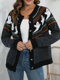 Mostly Ghostly Cardi in Black