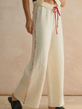 Take Me Out Stitch Pants in Ivory & Red