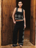 X RAILS Emmie Pant in Black Sun Embroidery