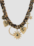 Oversized Charm Bandana Necklace in Leopard