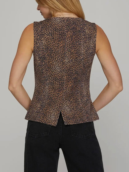 Vest Intentions Top in Leopard