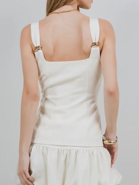 Heavy Metal Corset Top in White