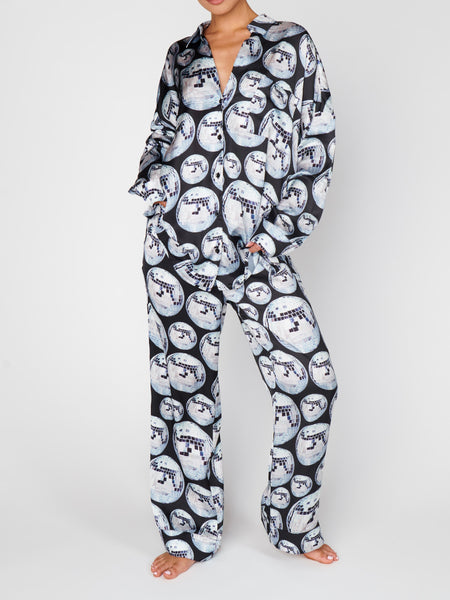 Overslept PJ Set in Disco Ball Silky