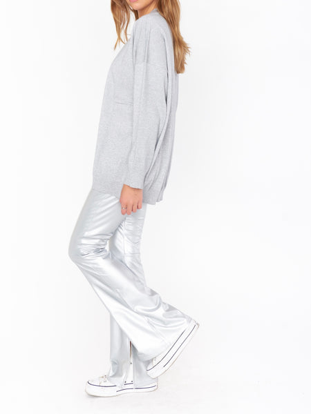 Nashville Pull On Flare in Silver Faux Leather