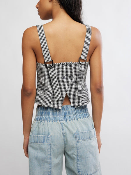 Sunfaded Top in Black & White Combo