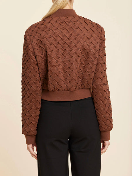 Woven Suede Jacket in Cocoa