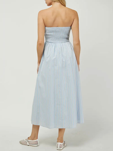 Sandy Strapless Dress in Sky