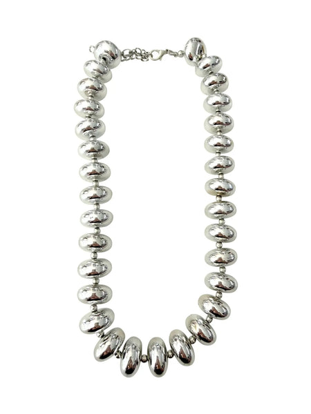 Barlowe Chunky Beaded Necklace in Silver