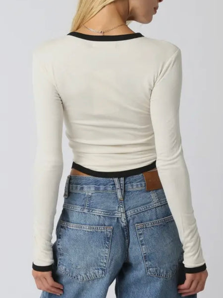 I'm On Bordered Top in Cream